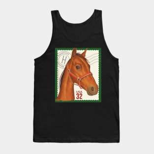 Cute Funny Horse Postage Stamp Design Tank Top